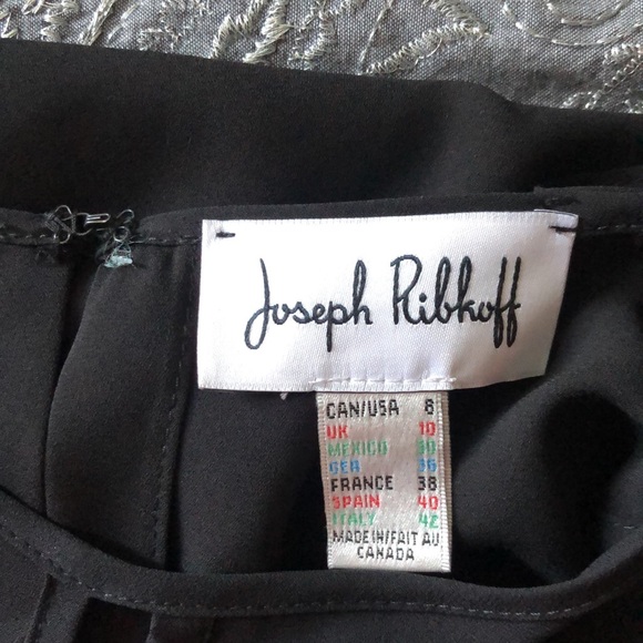 Joseph Ribkoff Black Ruffled Cold Shoulder Top - Picture 8 of 10